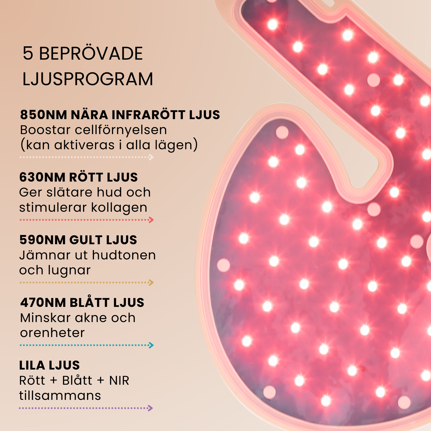 Skinboostende LED-halsbånd