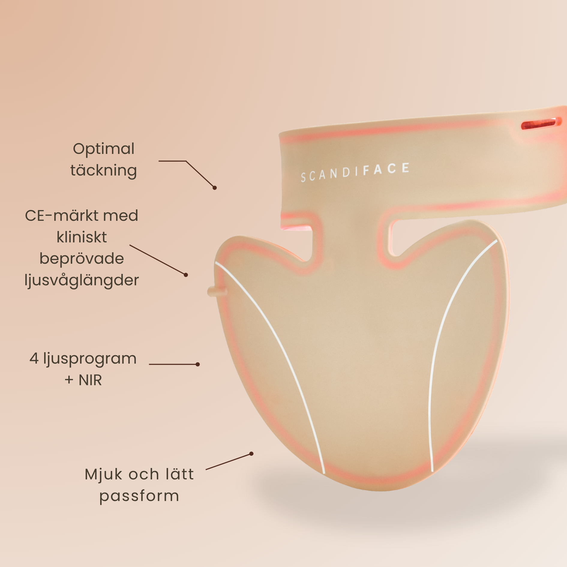 Skinboostende LED-halsbånd