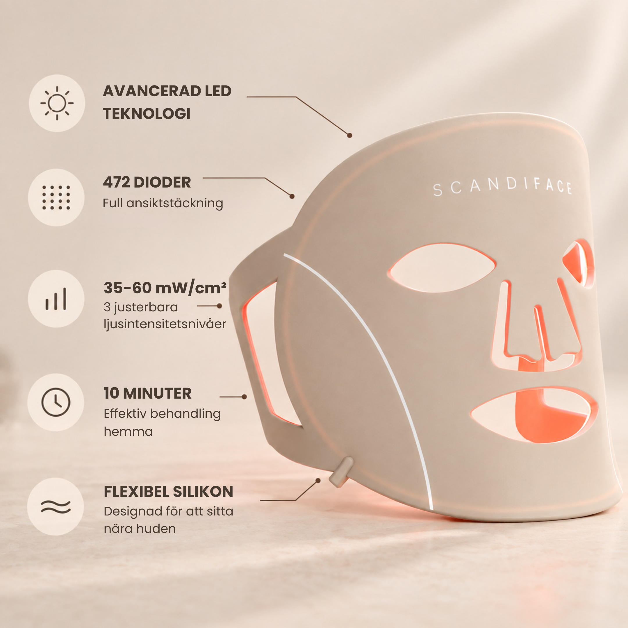 Skinboosting LED-maske
