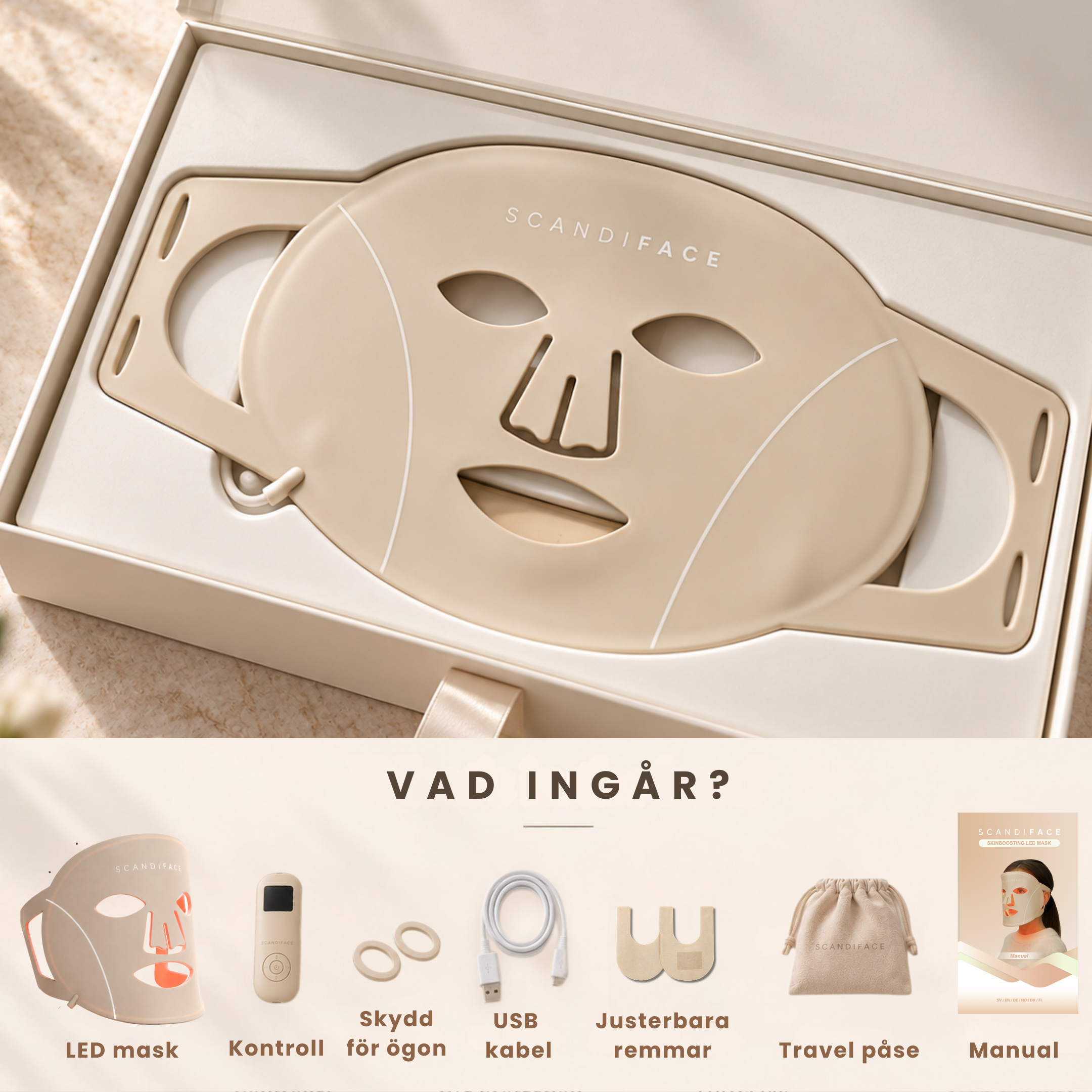 Skinboosting LED-maske